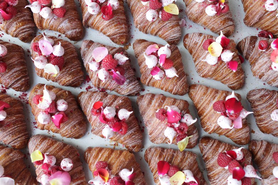 Raspberry-rose croissants from Mr. Holmes Bakehouse.