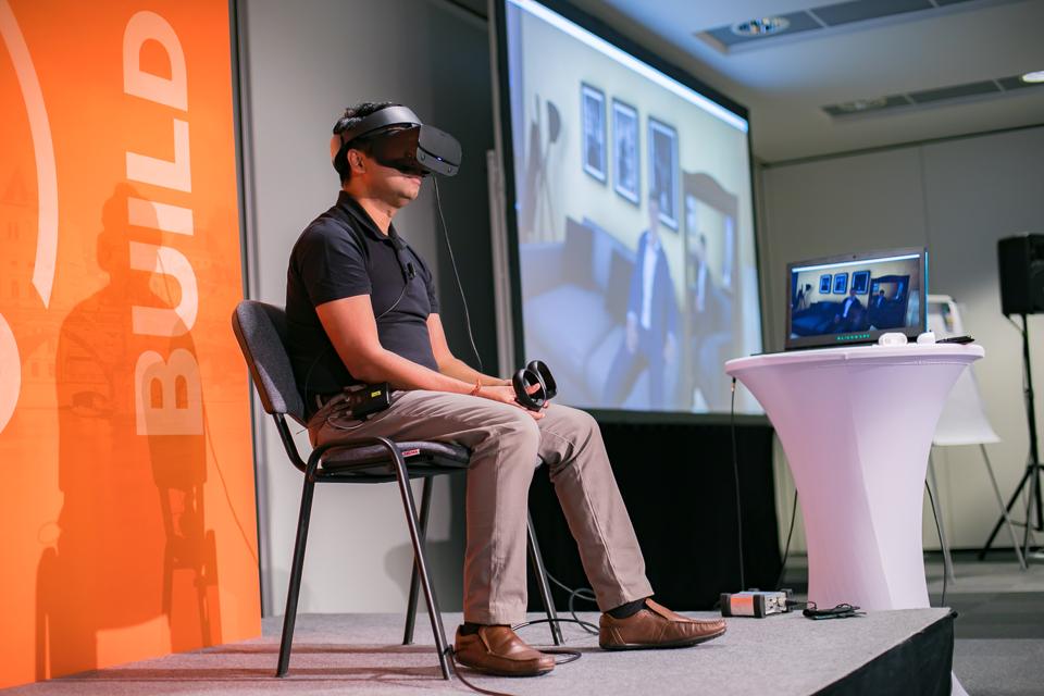 Coach-To-Transform's Rajat Garg demonstrates Bodyswaps virtual reality