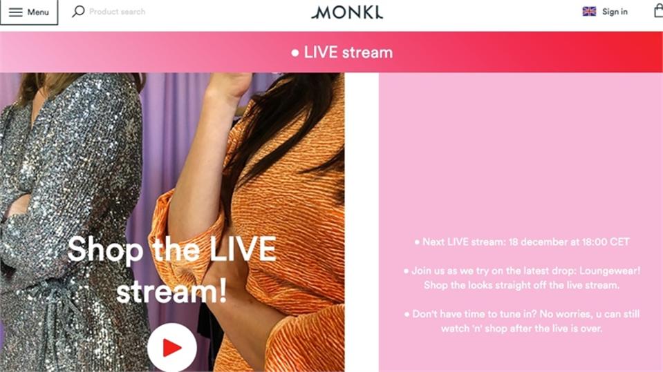 H&M brand Monki began live-stream selling fashion in December 2019.