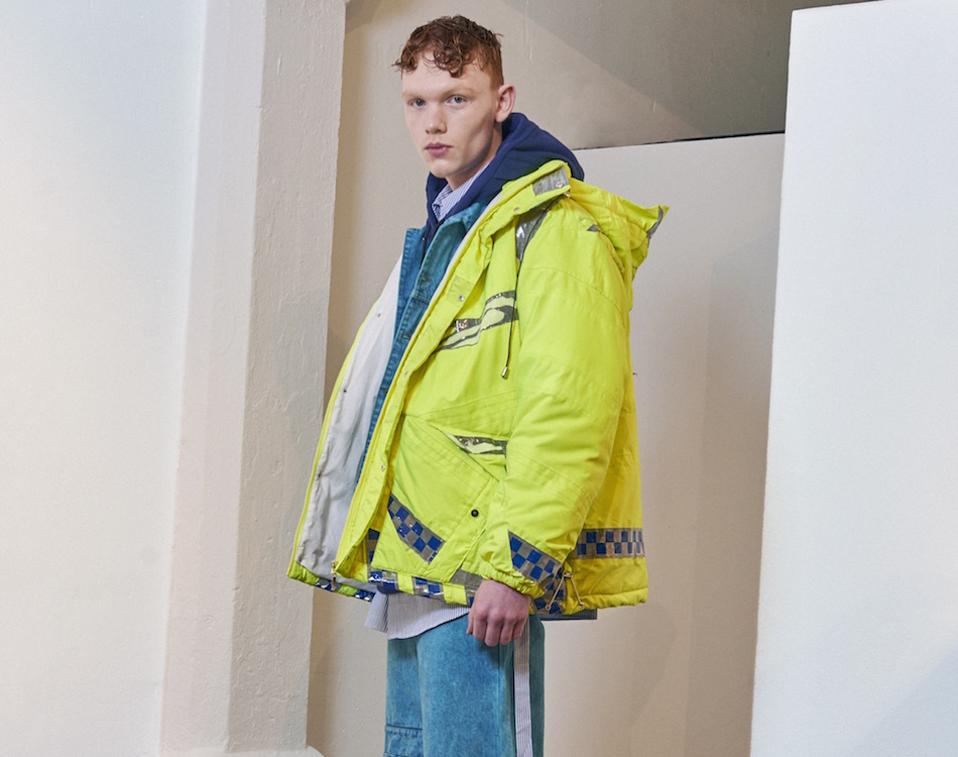 Upcycled jacket made from a Met police coat by Vinti Andrews