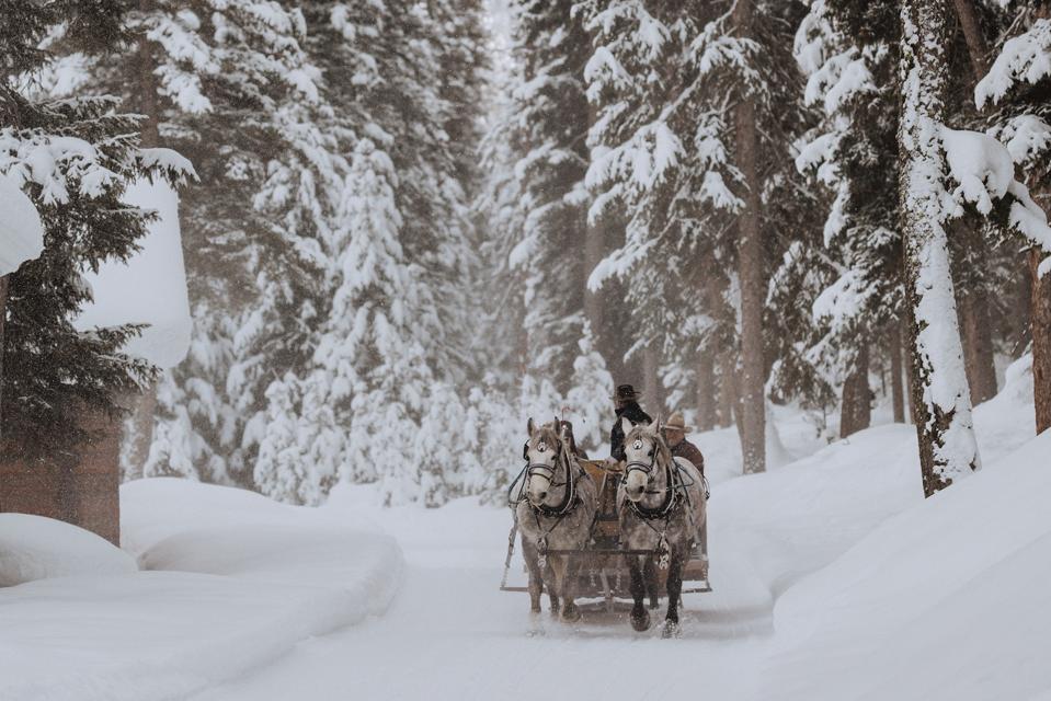 Montana Big Sky Lone Mountain Ranch Sleigh Ride