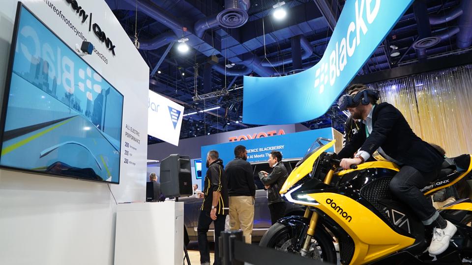 Blackberry and Damon used virtual reality to demo the new Hypersport Pro motorcycle.