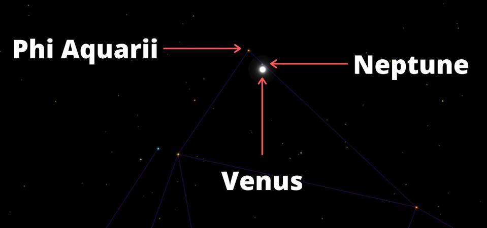 Here's some more context for Neptune and Venus in the constellation of Aquarius.