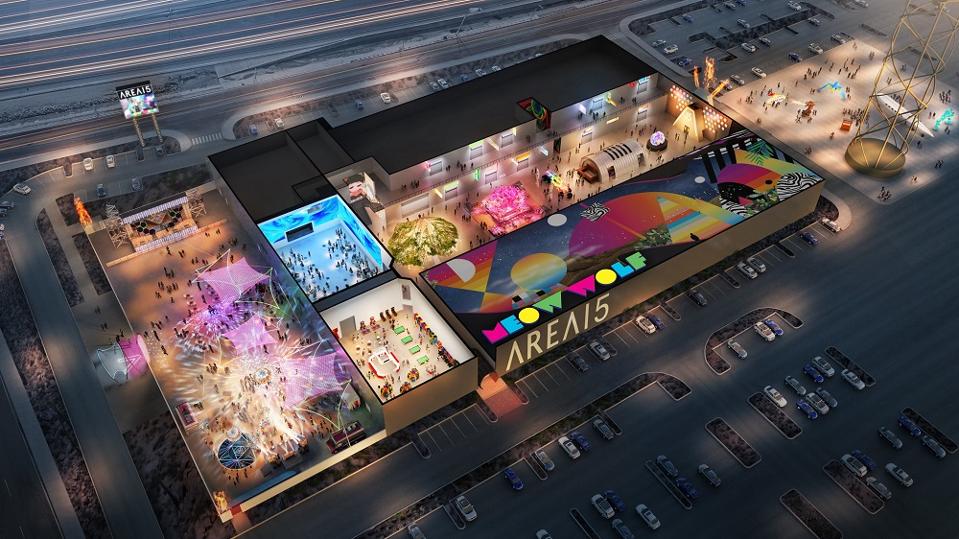 Aerial perspective of the layout of Area 15.