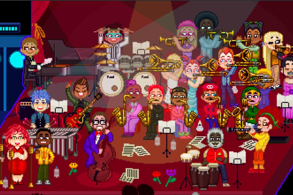 The 8-Bit Big Band in all their pixelated glory