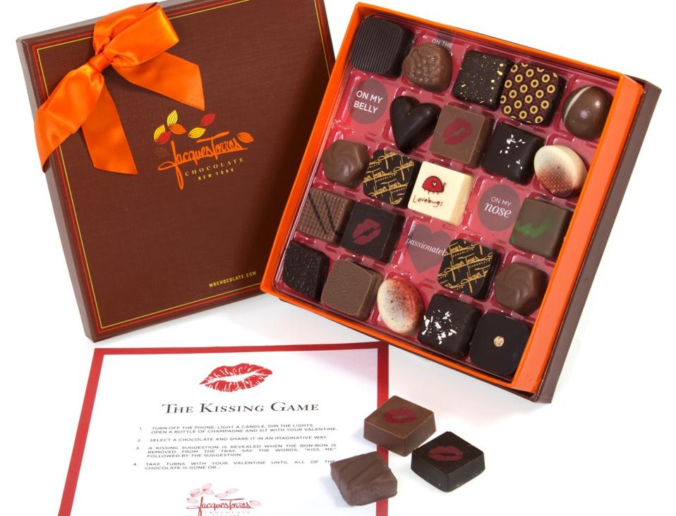 Jacques Torres kissing game chocolate box