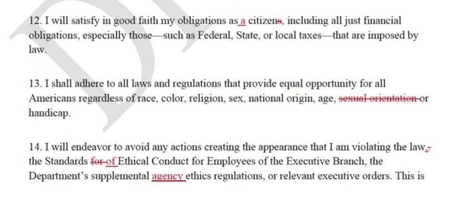 Feds Strip Sexual Orientation From Ethics Guide And Say Stop