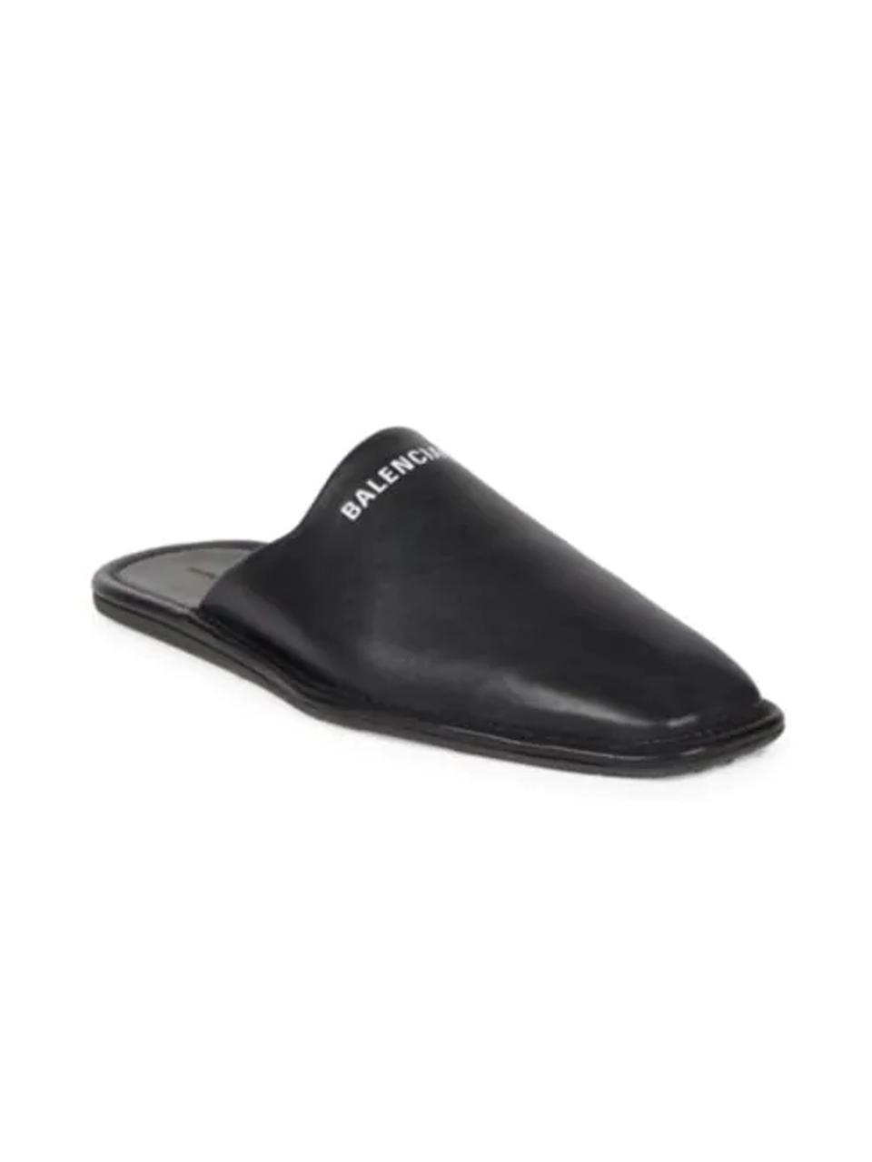balenciaga cozy leather slippers
