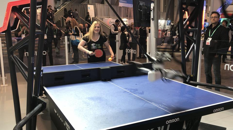 Martine Paris playing OMRON's FORPHEUS at CES 2020
