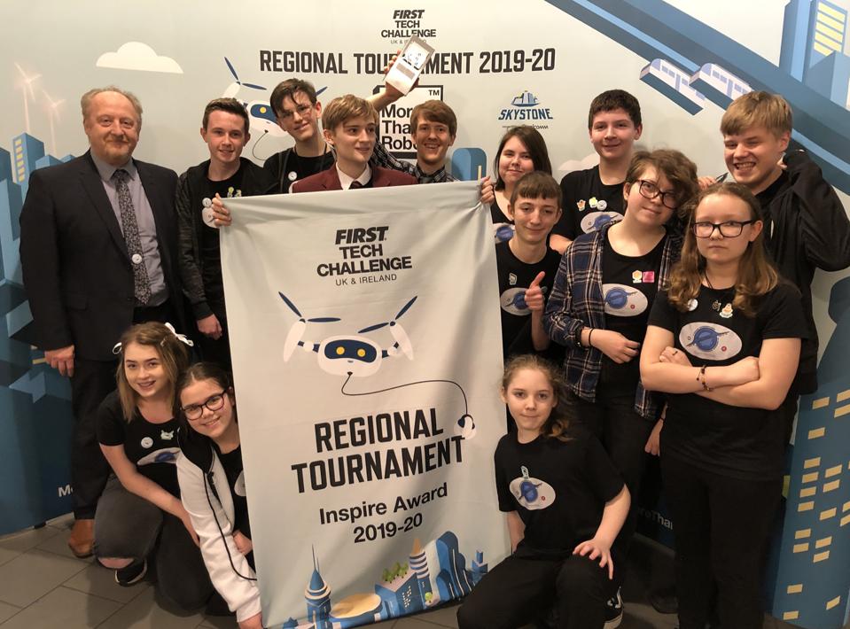 Students competing at the FIRST Tech Challenge.