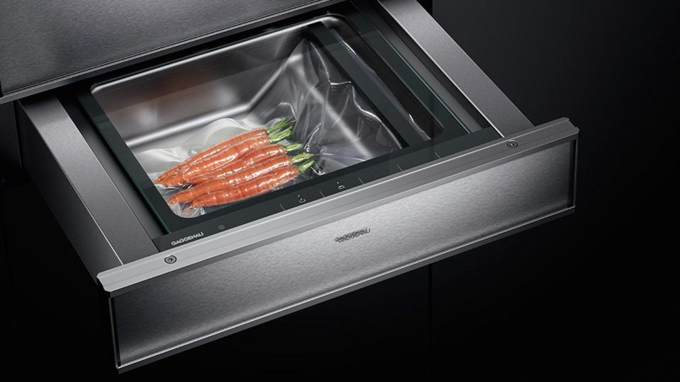 Gaggenau vacuum sealing drawer for sous vide cooking.