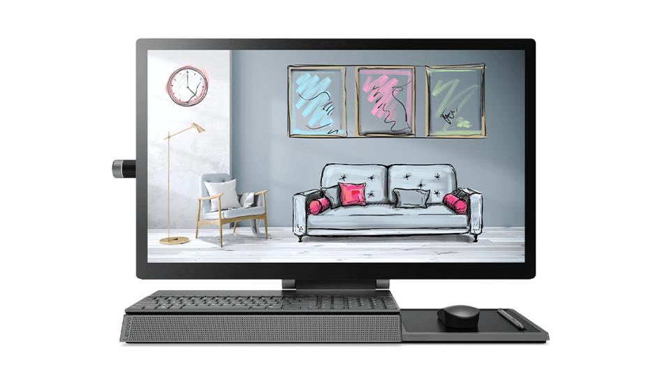 Black Lenovo Yoga A940 all-in-one on a white background.