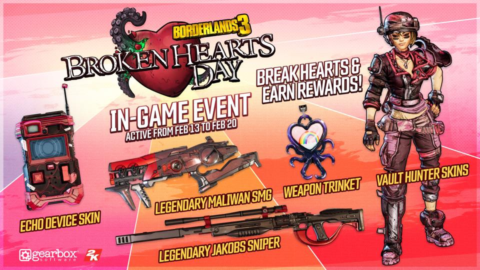 Here S The Reward List For Borderlands 3 S New Broken Hearts