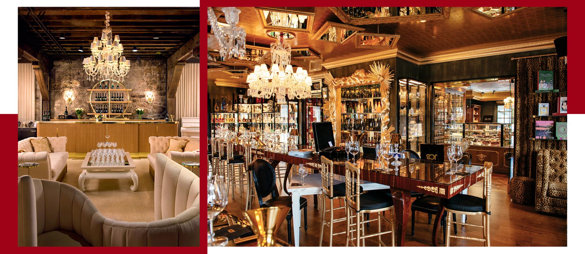 The elegant tasting rooms at two of Boisset’s vineyards, Buena Vista (left) and Yountville