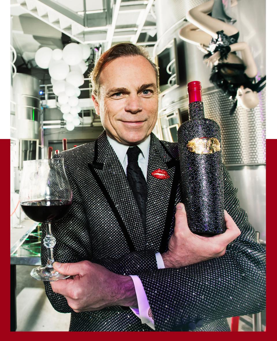 Boisset has a longstanding collaboration with Swarovski—the collection includes a brooch of his wife Gina Gallo’s lips.