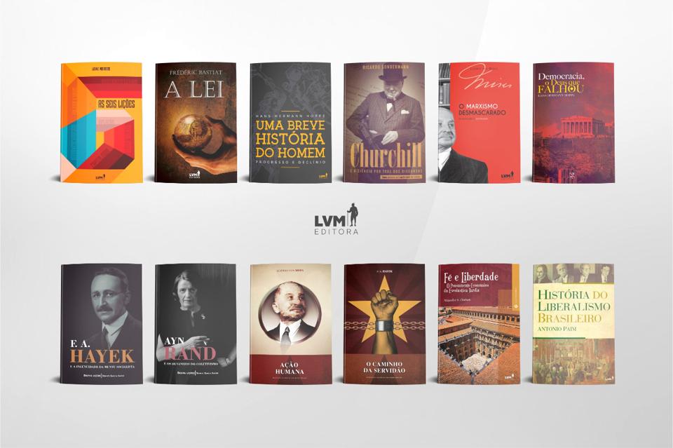 Pictures of the covers of twelve books recently published by LVM