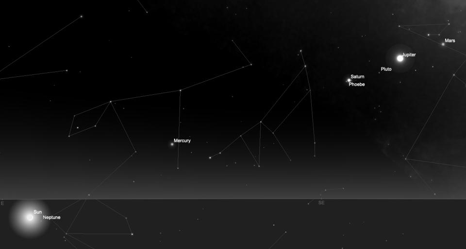 Look east before sunrise to see four planets on Monday morning.