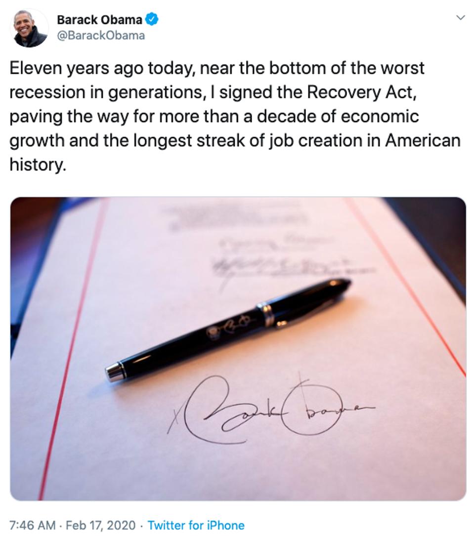 Obama S 2009 Recovery Act Kicked Off Over 10 Years Of Economic Growth