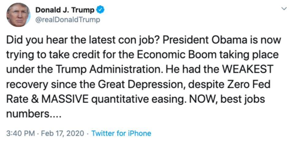 No President Trump Obama S Economic Recovery Was Not A Con Job