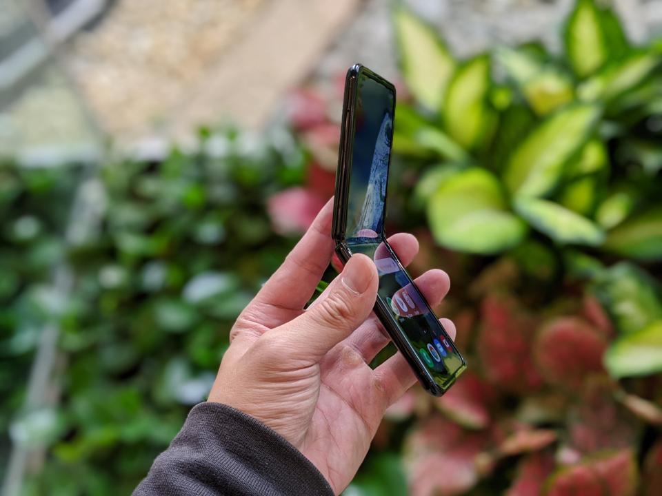 The Z Flip's hinge feels sturdy.