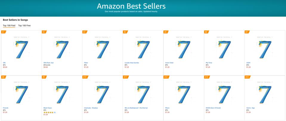 Bts Dominates Amazon S Sales Chart With Their New Album And All Songs Featured On It