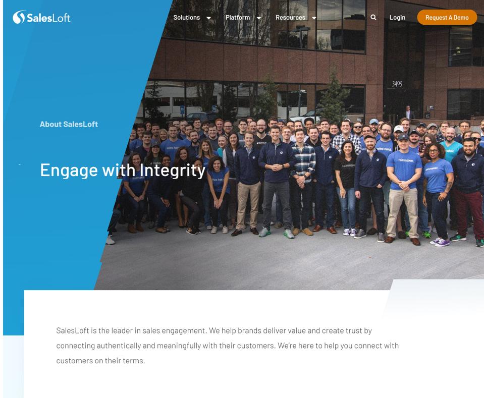 salesloft company culture values mission statement vision statement