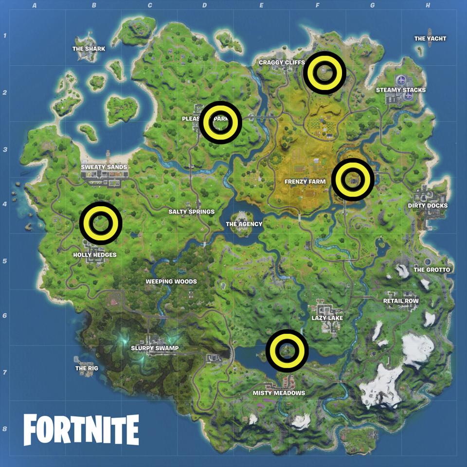 Fortnite Shadow Safe House Locations Map