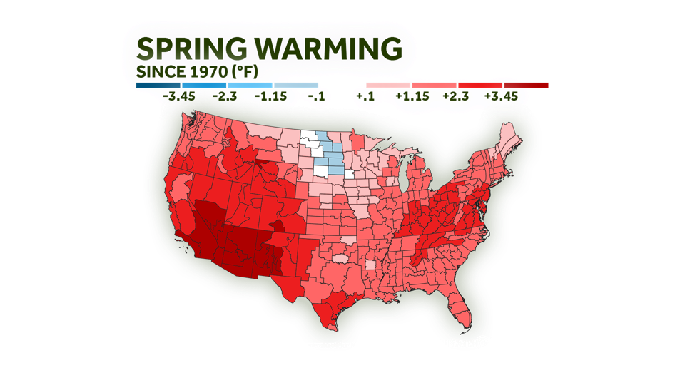 Climate Change Is Increasing Spring Temperatures