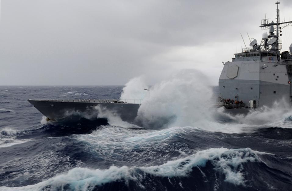 U.S. Navy in high seas