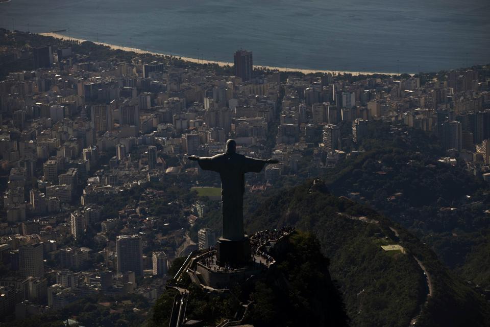 Aerial Views Of The Rio De Janeiro Skyline And Beaches As Brazil Swap Rates Drop After Inflation Report