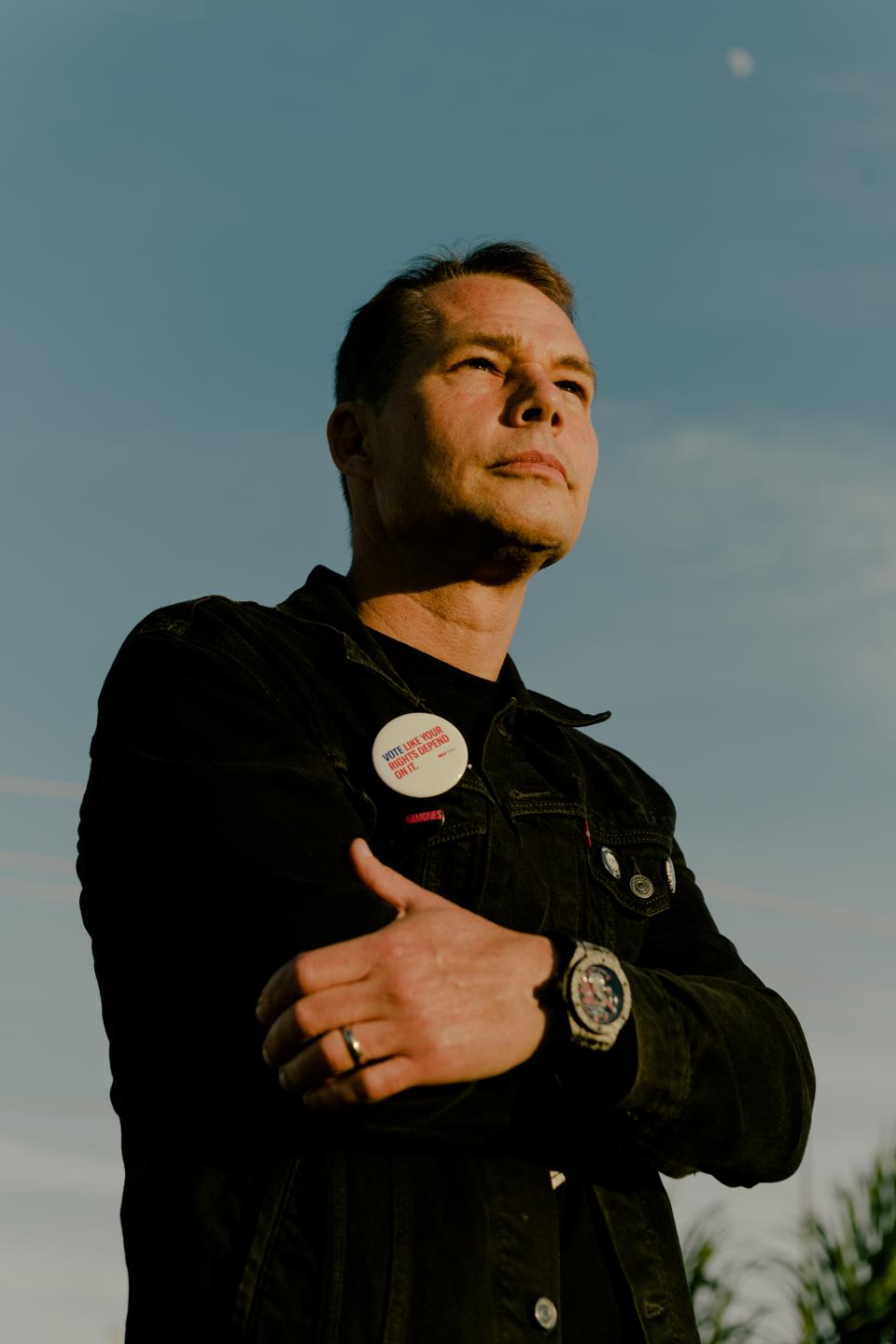 A snapshot of artist Shepard Fairey.