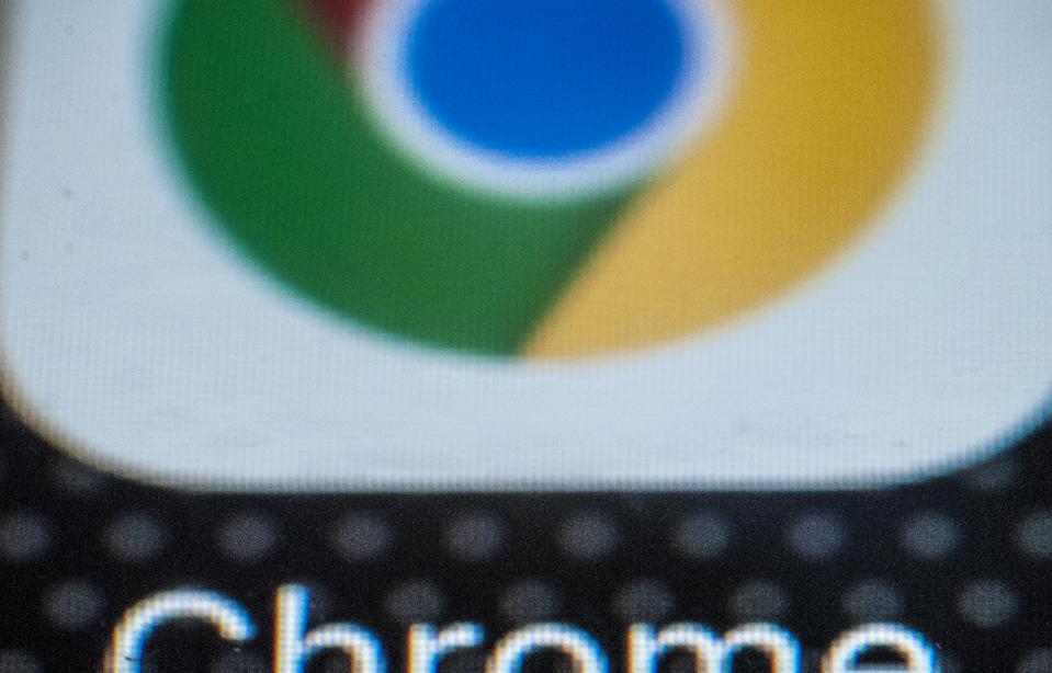 Chrome app on screen.