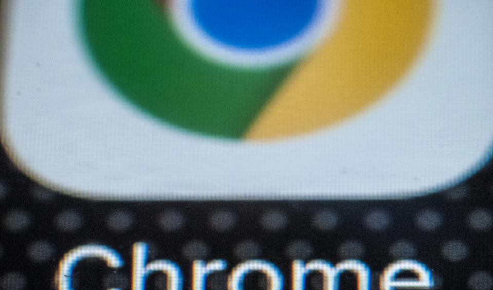 Chrome app on screen