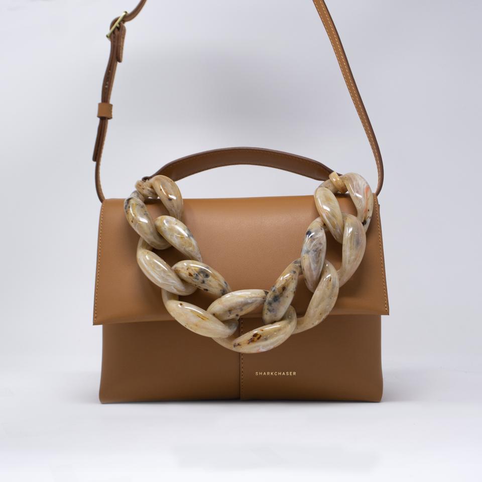 Medium Triangle Flap Oversized toffee resin chain