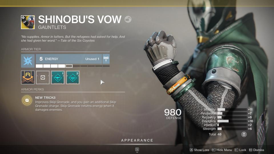 A Destiny 2 Shinobu Hunter Warmind Cell Build For Room