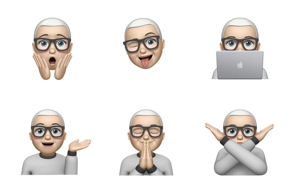 Memoji stickers including the new tipping hand