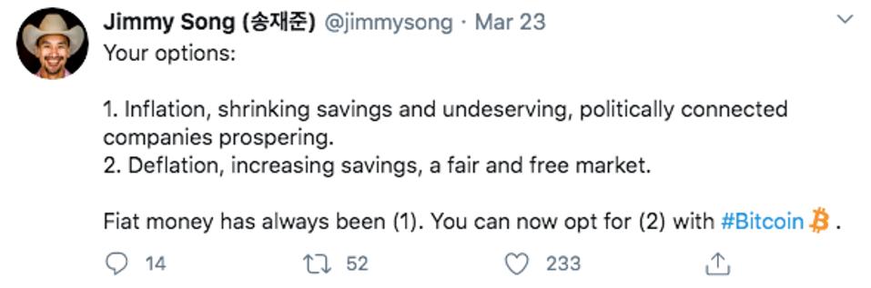 Jimmy Song, a blockchain programming instructor, and lecturer at the University of Texas said on Twitter