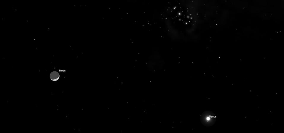 During ″Earth Hour″ on Saturday March, 28, 2020 it will be possible to see a triangle formed by Venus, the moon and the Pleiades.