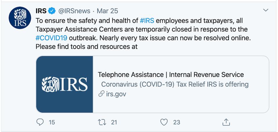 Irs Continues To Limit Operations Due To Coronavirus Crisis But Will Still Issue Tax Refunds