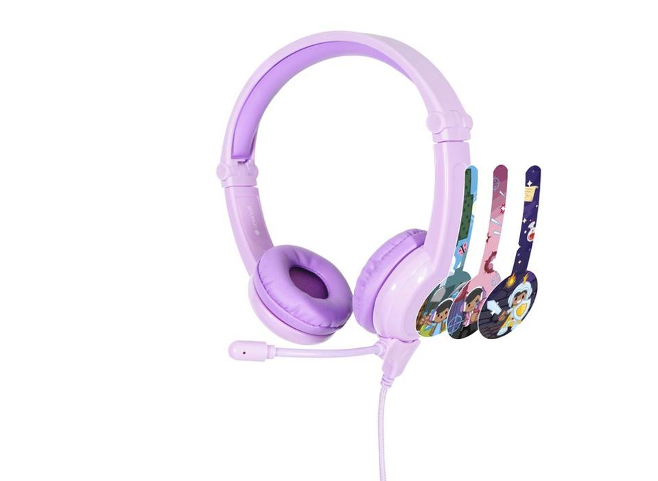 Fuscia BuddyPhones Galaxy gaming headset