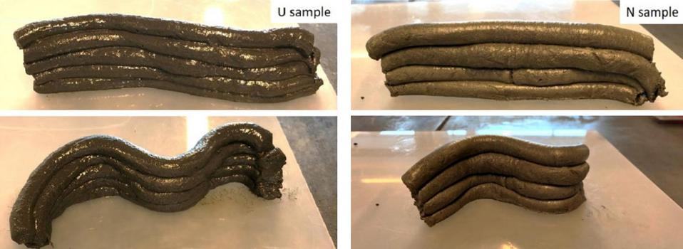 The mixture of material with 3% urea (sample U) and another with 3% naphthalene, a common plasticizer (sample N).