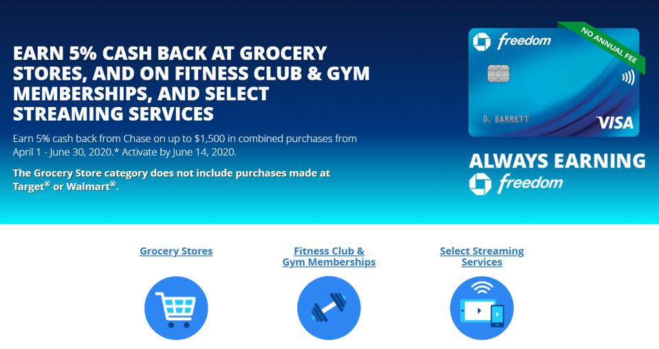 Chase 5% cash back for Q2 2020 includes streaming services