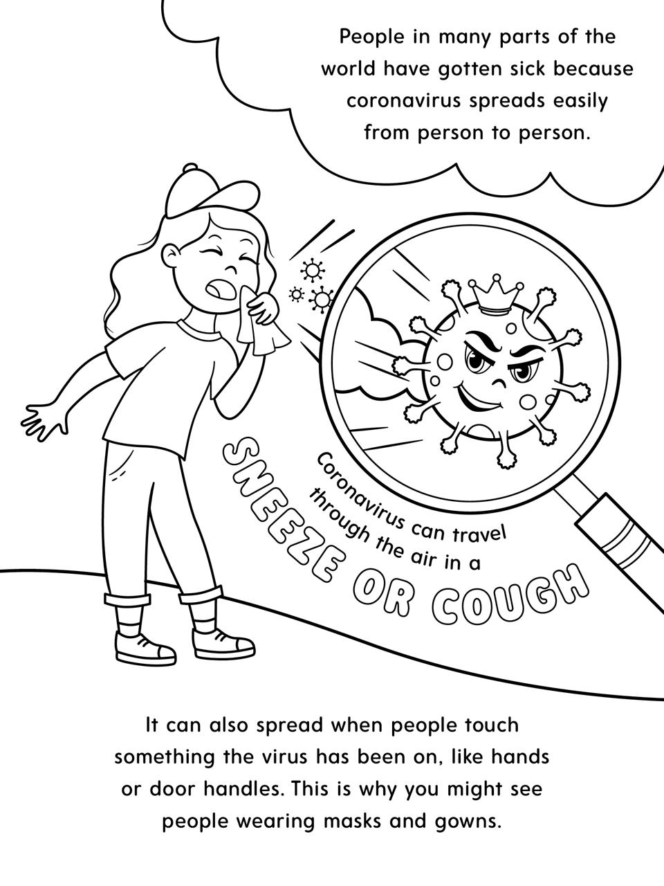 there is a coronavirus coloring book designed to help
