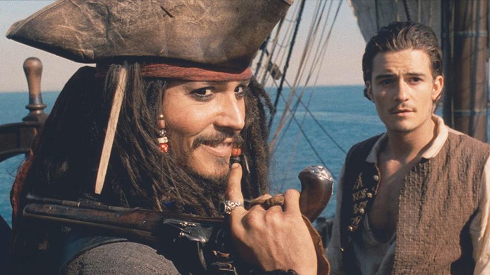 Johnny Depp and Orlando Bloom in 'Pirates of the Caribbean Curse of the Black Pearl'