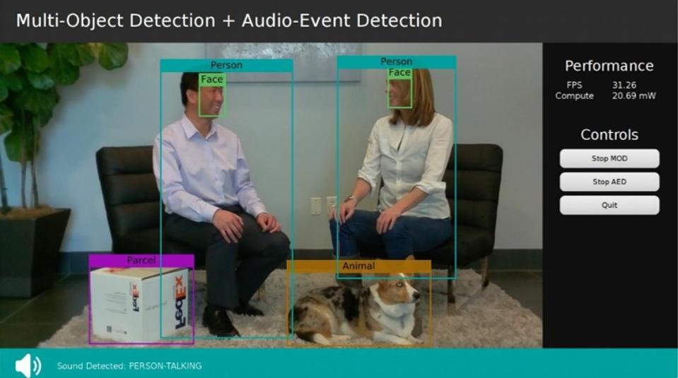 The Perceive Ergo machine learning processor performing executing multiple neural networks simultaneously.