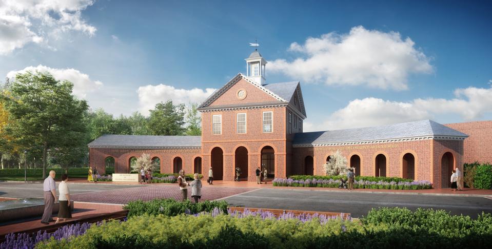 Colonial Williamsburg Art Museums New Entrance The Art Museums of Colonial Williamsburg’s 65,000-square-foot expansion, scheduled for completion this year, features a new dedicated entrance pavilion on South Nassau Street, welcoming guests from the Historic Area and other nearby sites. The $41.7-million project, which broke ground in 2017, is funded entirely through donor support.