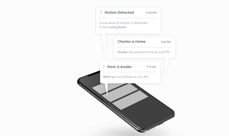 An example of WiFi Motion's home monitoring notifications.