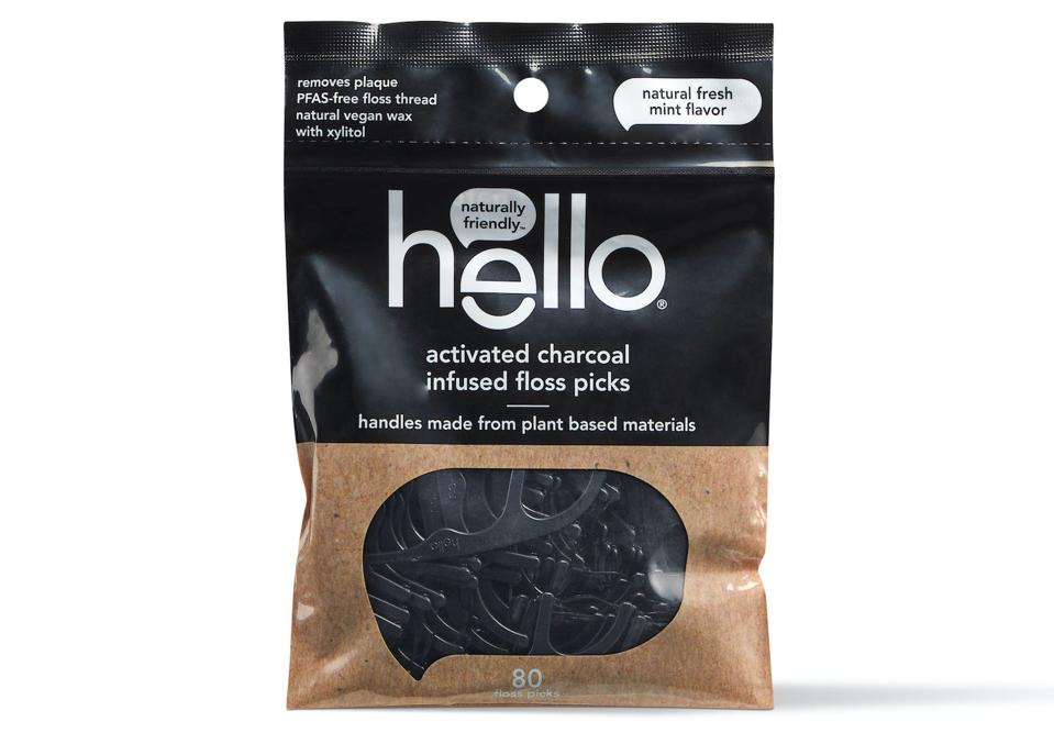 hello charcoal floss picks vegan eco-friendly earth day fluoride free toothpaste
