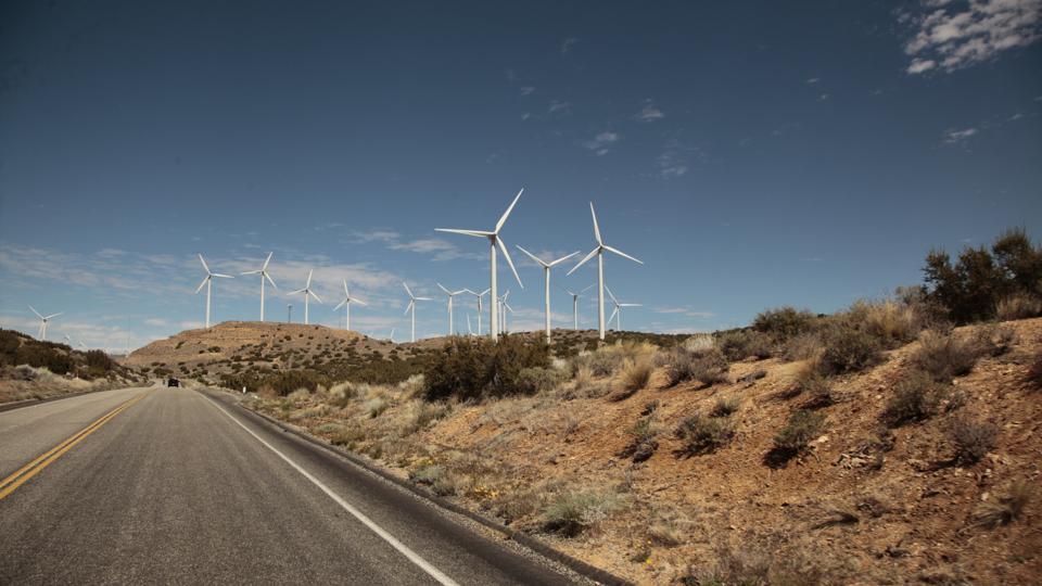 California wind farm construction site