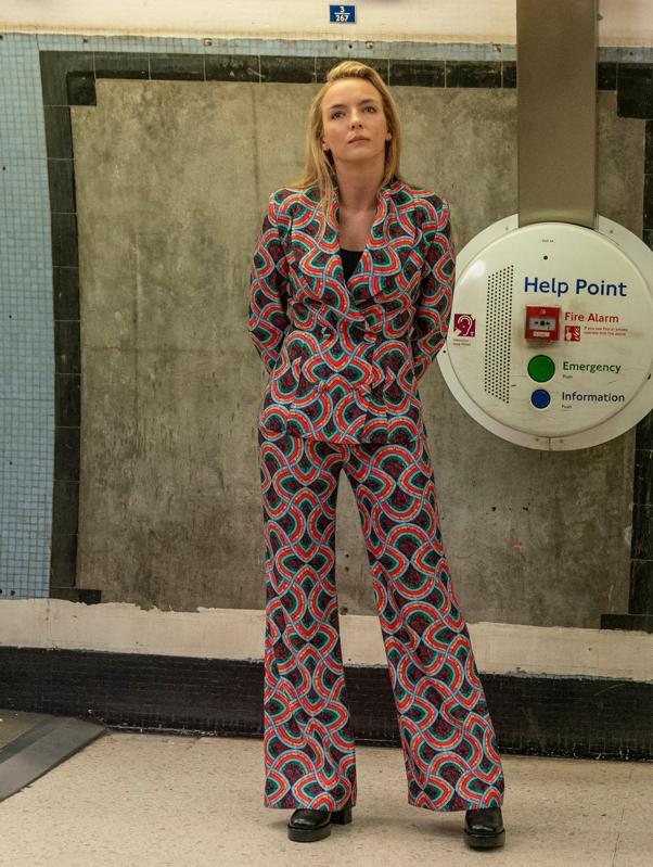 Underground ready: Villanelle in a Halpern suit and Simon Miller boots for Killing Eve season 3